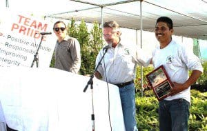 Receiving award for best Sustainable Landscape Installation