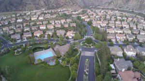 Birds Eye View of Mountain Cove HOA landscaped in Azusa California