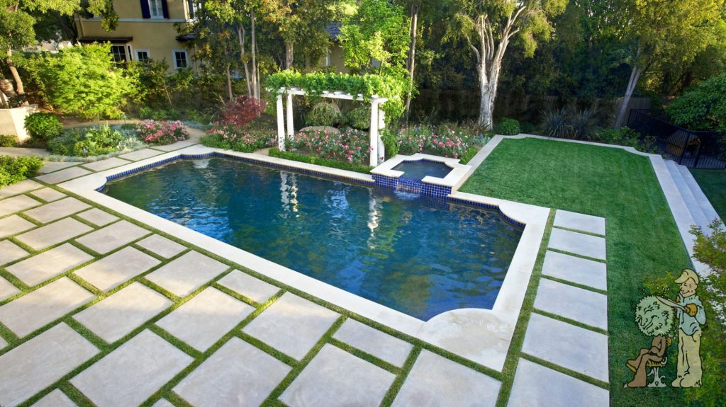 Traditional Style Pasadena Pool Remodel Garden View Landscape